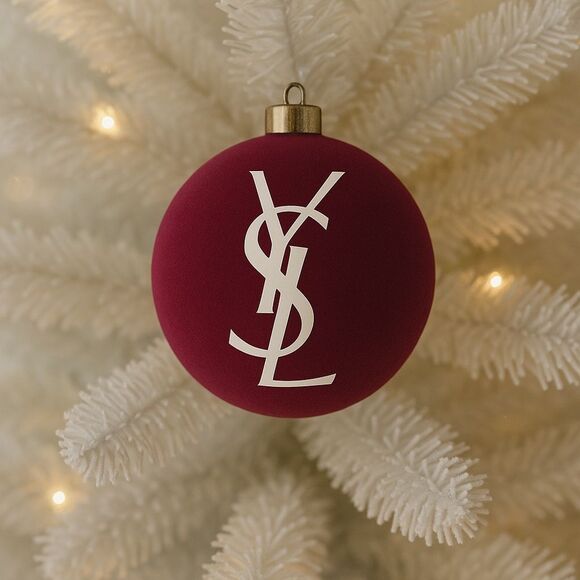 Elegant Burgundy YSL Christmas Ornament - Picture 1 of 4